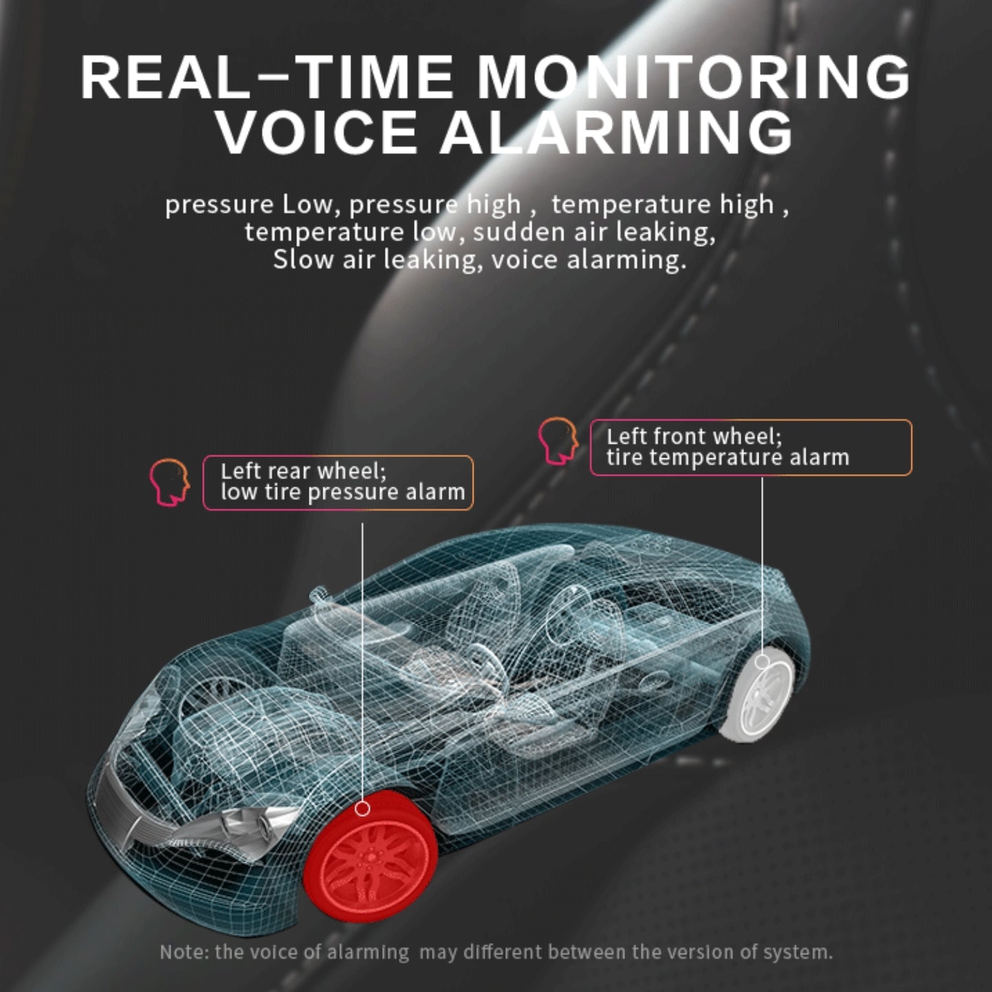 RYNOMATE Tire Pressure Monitoring System (External Solar Power Stick on Windshield 4 Sensor) RNM-TPMS-103-LBD