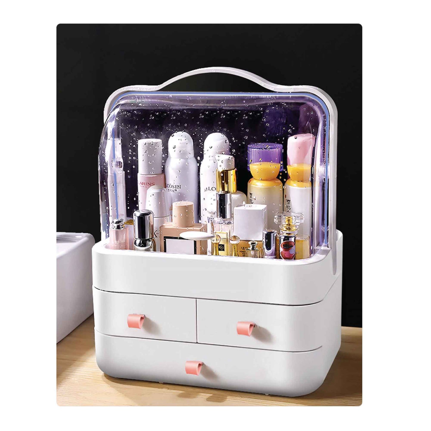 Makeup Organiser Storage Box - Cosmetic Jewellery Vanity Portable Display Case