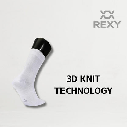 5X Rexy 3D Seamless Crew Socks Medium Slim Breathable WHITE