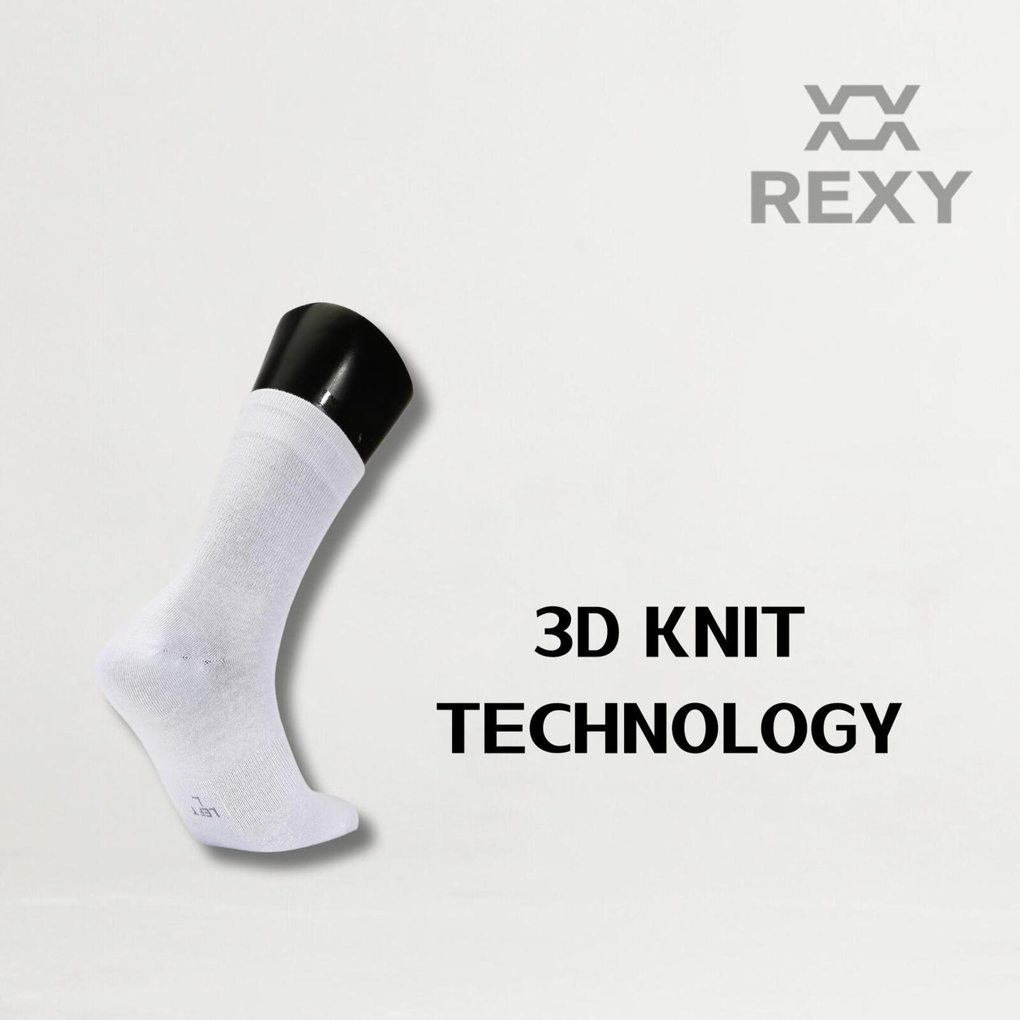 5X Rexy 3D Seamless Crew Socks Small Slim Breathable WHITE