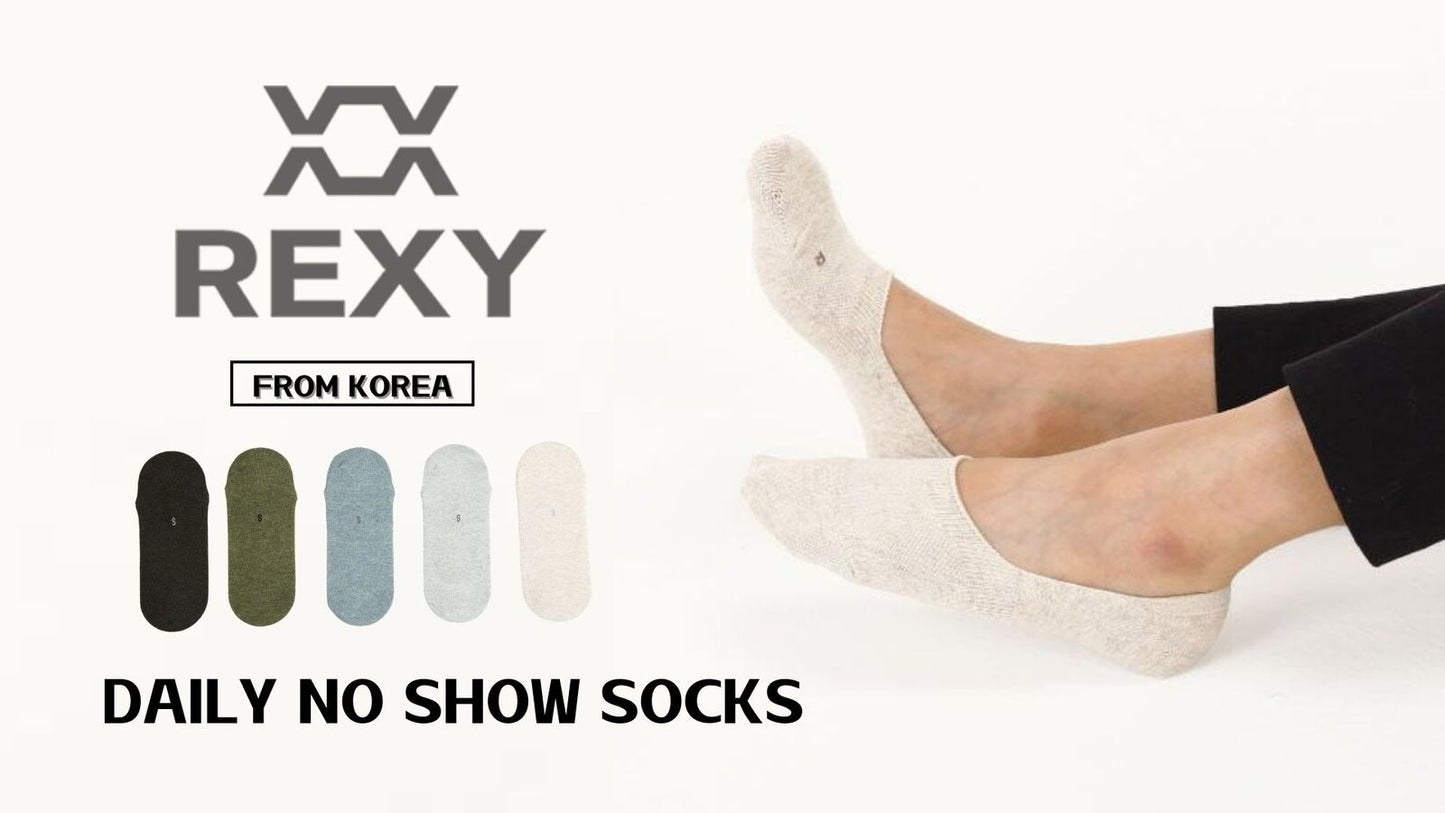 5X Rexy Daily No Show Ankle Socks Large Non-Slip Breathable MULTI COLOUR