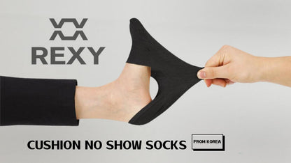 3X Rexy Cushion No Show Ankle Socks Medium Non-Slip Breathable BLACK