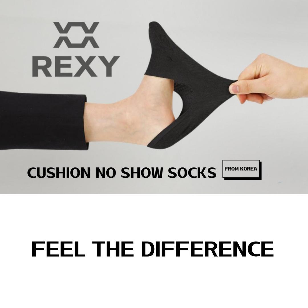 3X Rexy Cushion No Show Ankle Socks Medium Non-Slip Breathable BLACK