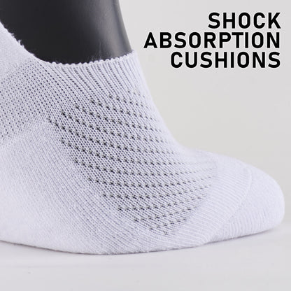 3X Rexy Cushion No Show Ankle Socks Medium Non-Slip Breathable WHITE