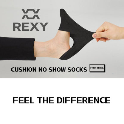 3X Rexy Cushion No Show Ankle Socks Small Non-Slip Breathable BLACK