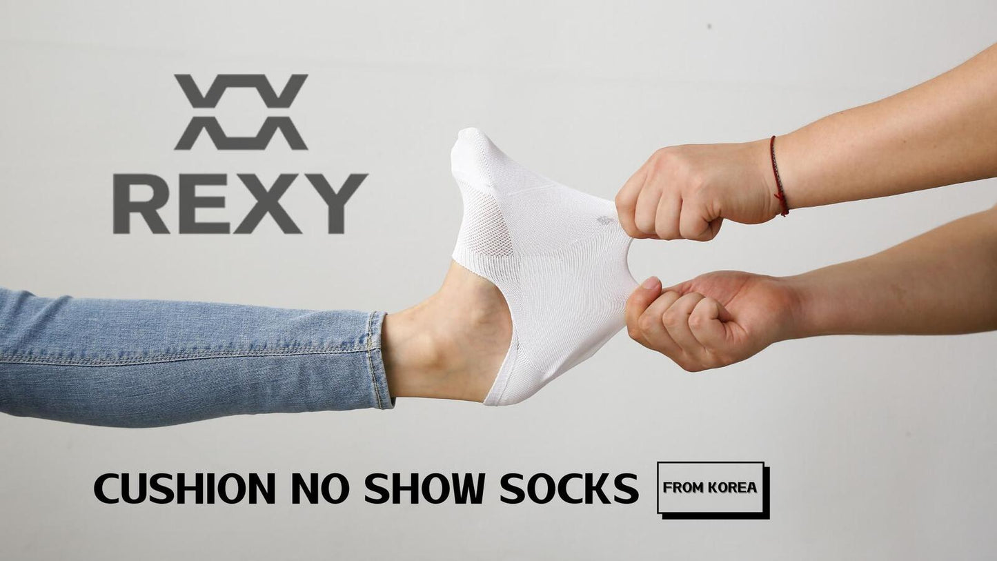 3X Rexy Cushion No Show Ankle Socks Small Non-Slip Breathable WHITE