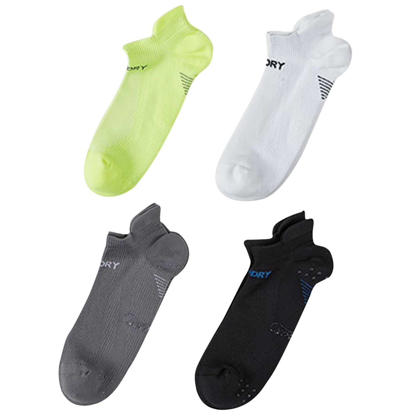 4X Rexy Seamless Sport Sneakers Socks Large Non-Slip Heel Tab MULTI COLOUR