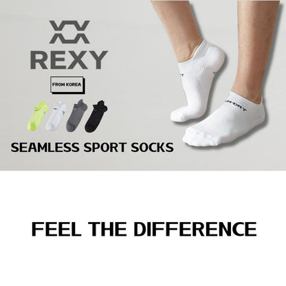 4X Rexy Seamless Sport Sneakers Socks Medium Non-Slip Heel Tab MULTI COLOUR