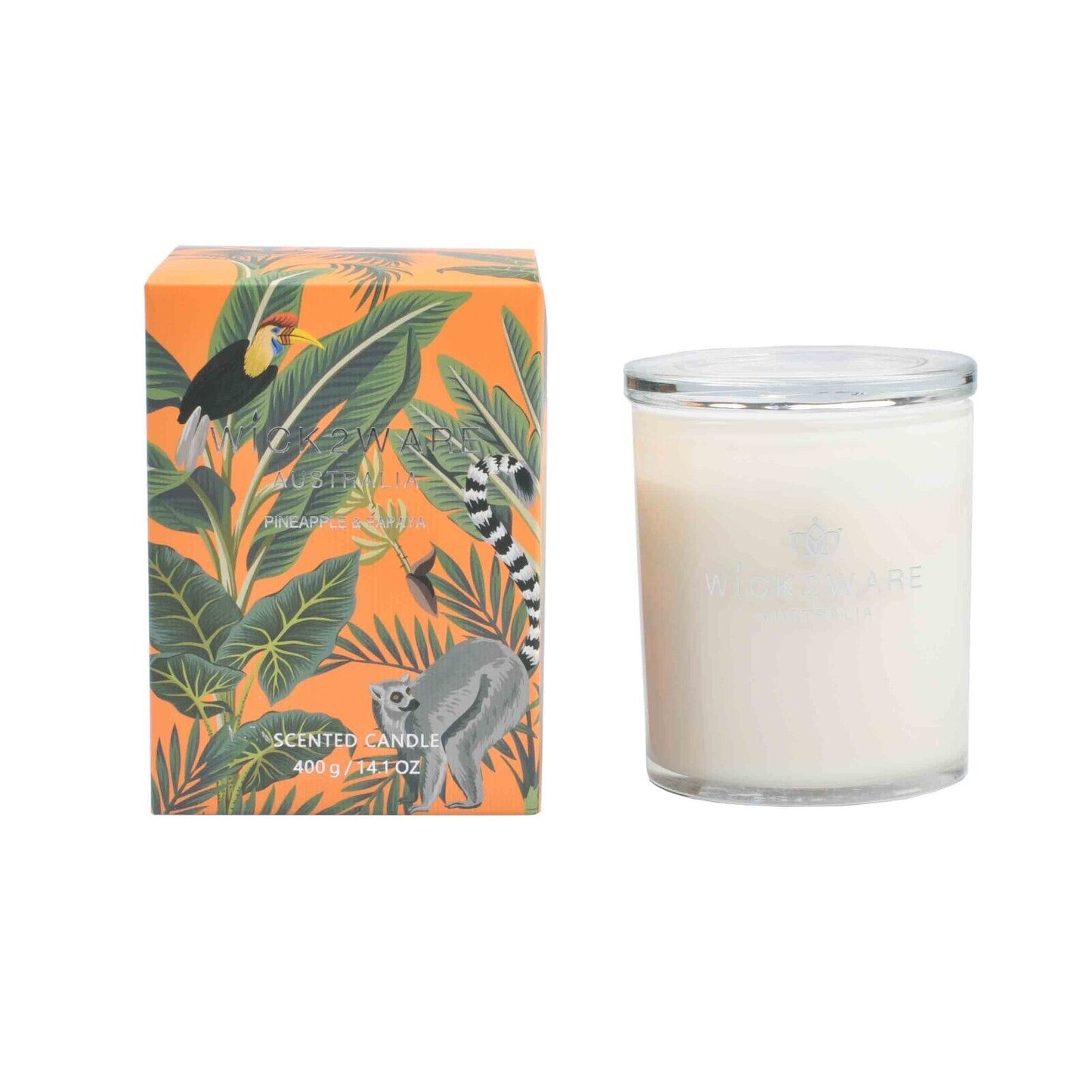 Wick2Ware Australia Scented Candle Pineapple and Papaya 400g/14.1 OZ