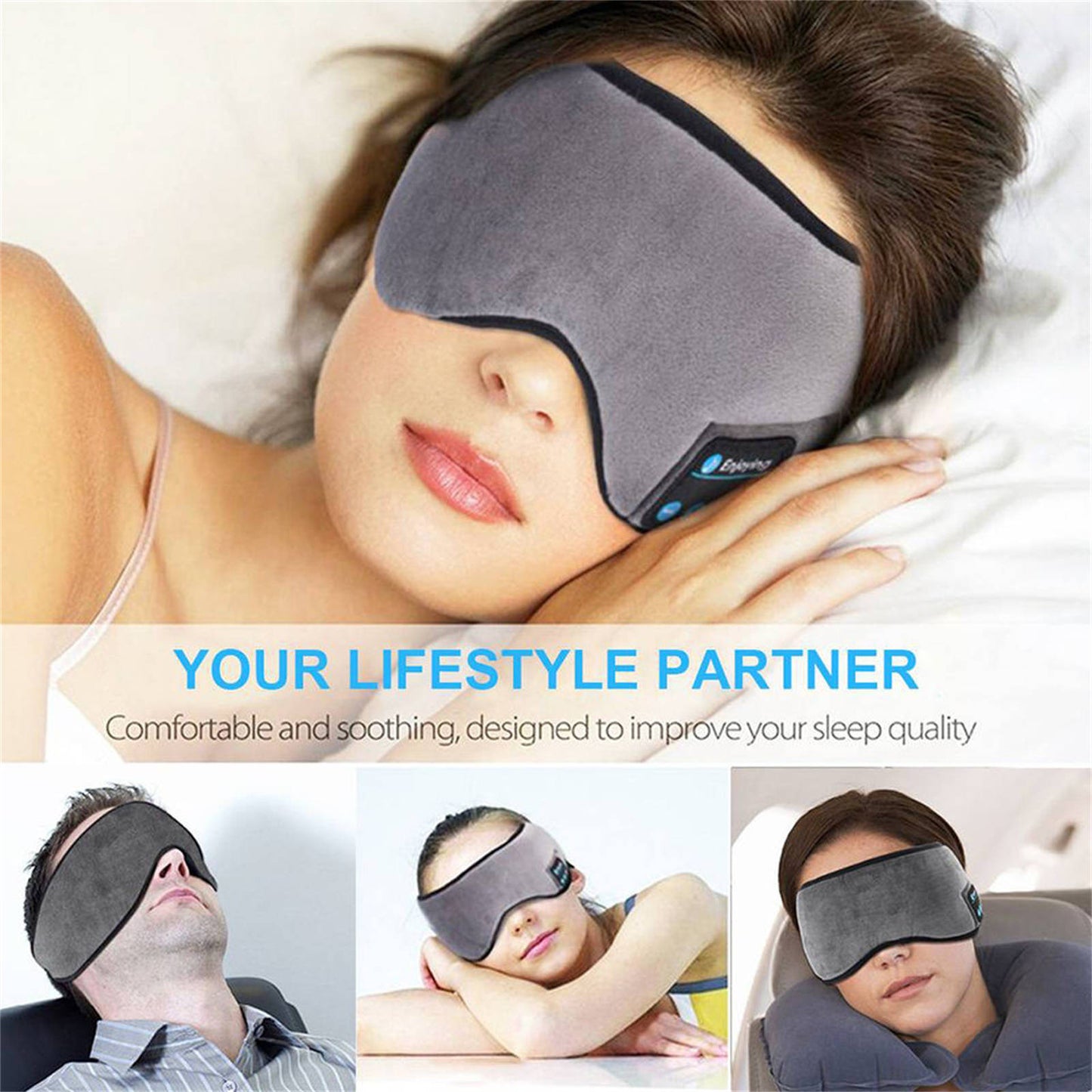 Mobax Wireless Bluetooth 5.0 Stereo Eye Mask Headphones Earphone Sleep Music Mask