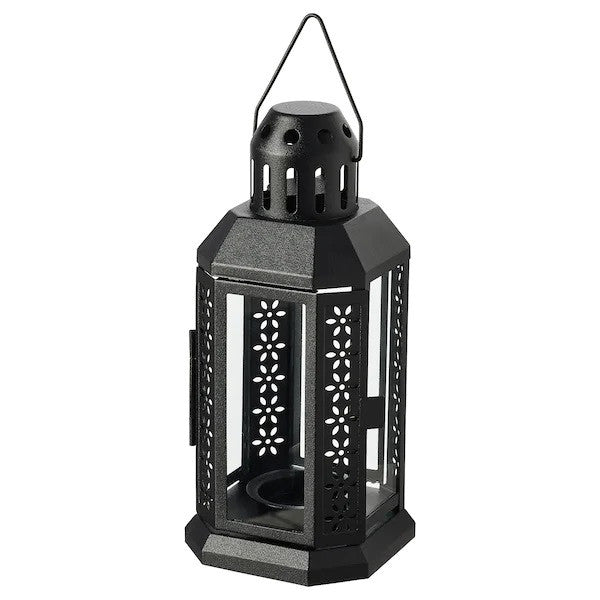 5 Pack of Black Metal Miners Lantern Summer Wedding Home Party Room Balconey Deck Decoration 21cm Tealight Candle