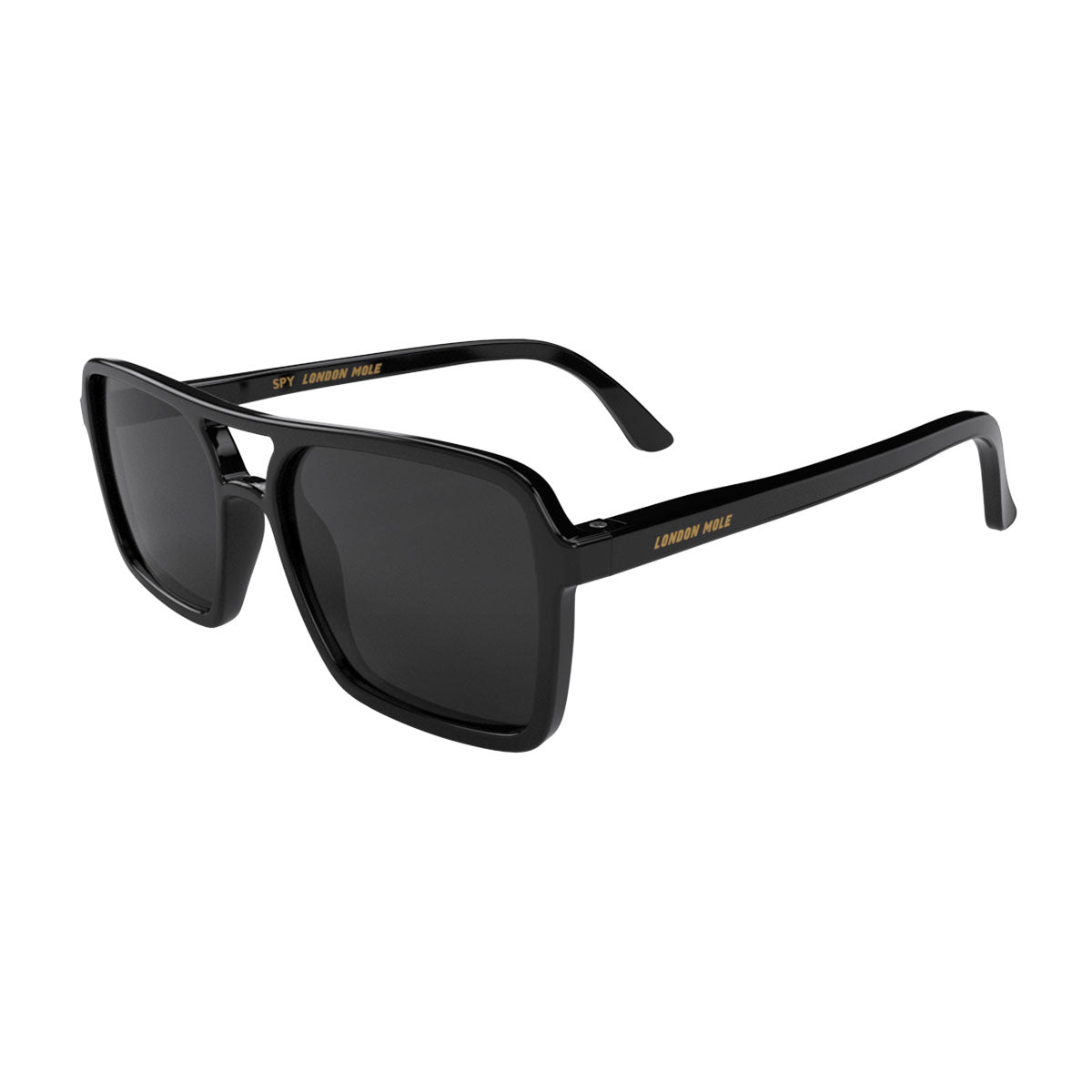 London Mole Spy Sunglasses Gloss Black / Black