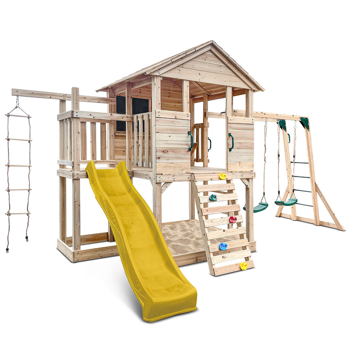 Lifespan Kids Kingston Cubby House with 2.2m Yellow Slide