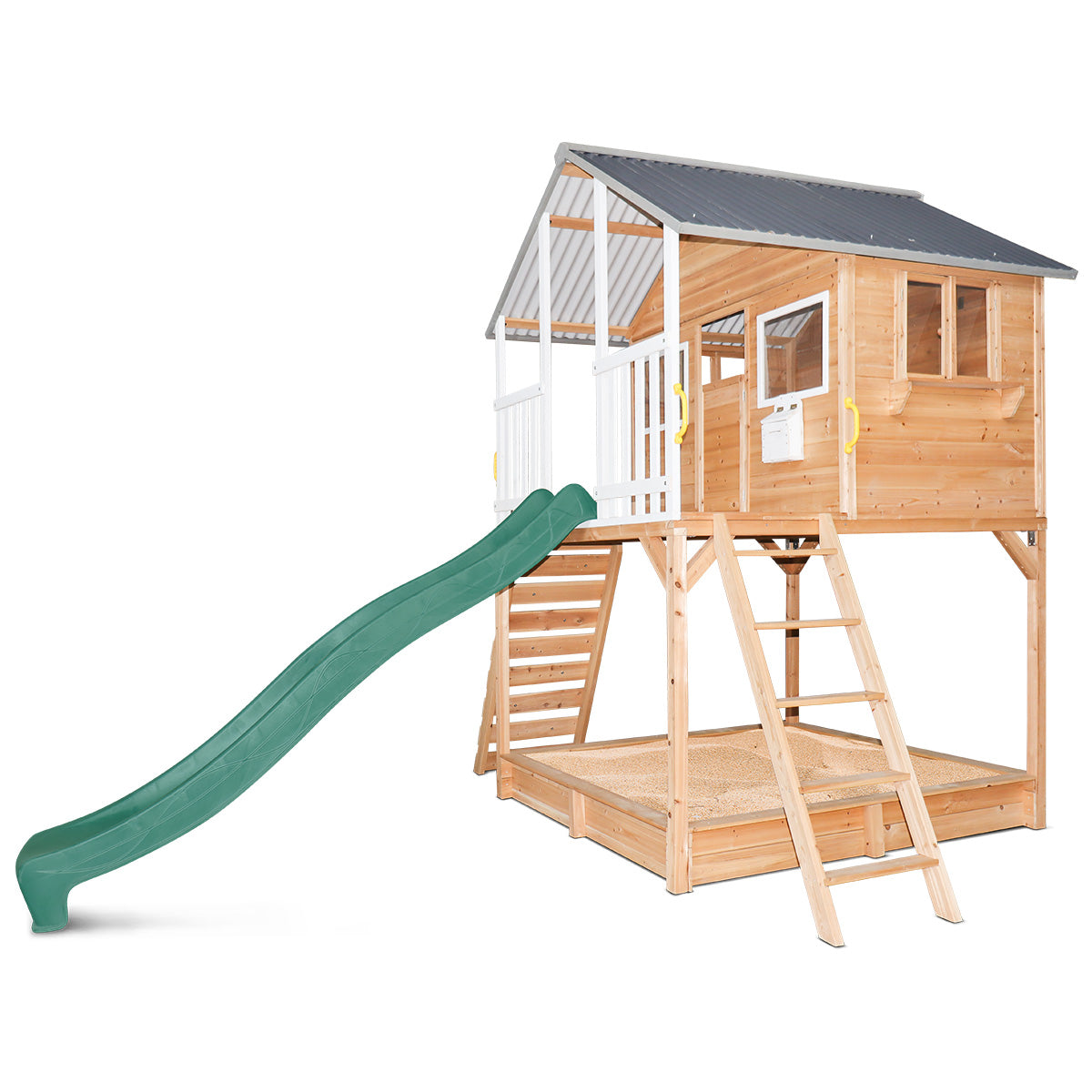 Lifespan Kids Winchester Cubby House with Elevation Platform and Green Slide