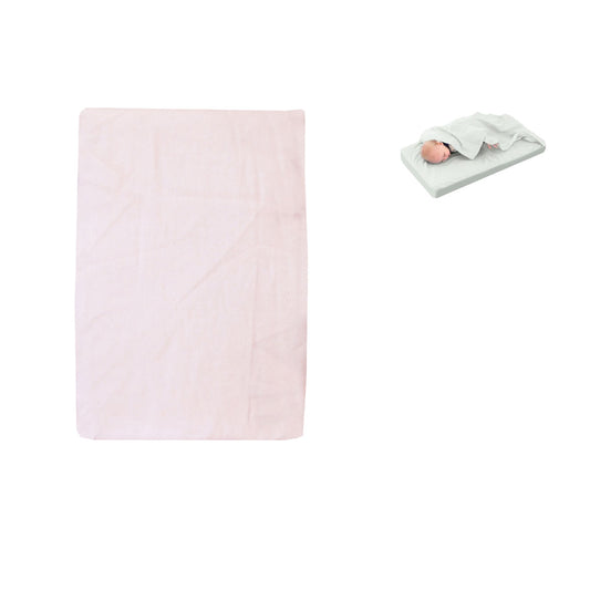 Baby Pink Bassinet Fitted Sheet with a Flat Sheet Sewed Attached