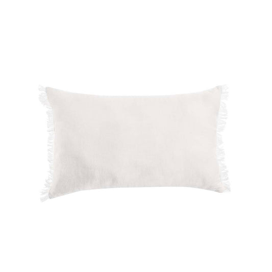 Vintage Design Homewares White French Linen Filled Cushion Oblong - 35cm x 55cm