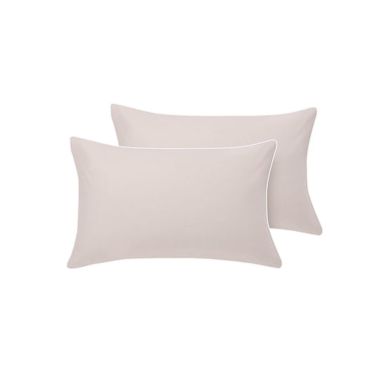 Accessorize Pair of  White/Natural Piped Hotel Deluxe Cotton Standard Pillowcases