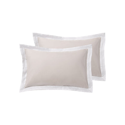 Accessorize Pair of  White/Natural Tailored Hotel Deluxe Cotton Standard Pillowcases