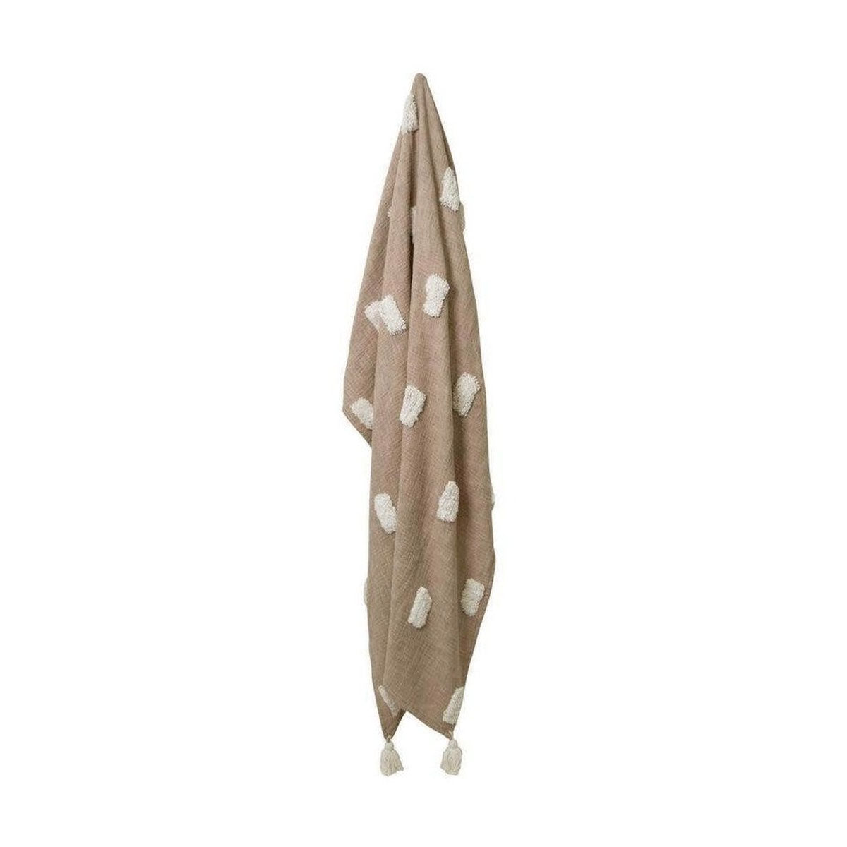 J Elliot Home Quinn 100% Cotton Textured Throw 130 x 160 cm Sandstone & Ivory