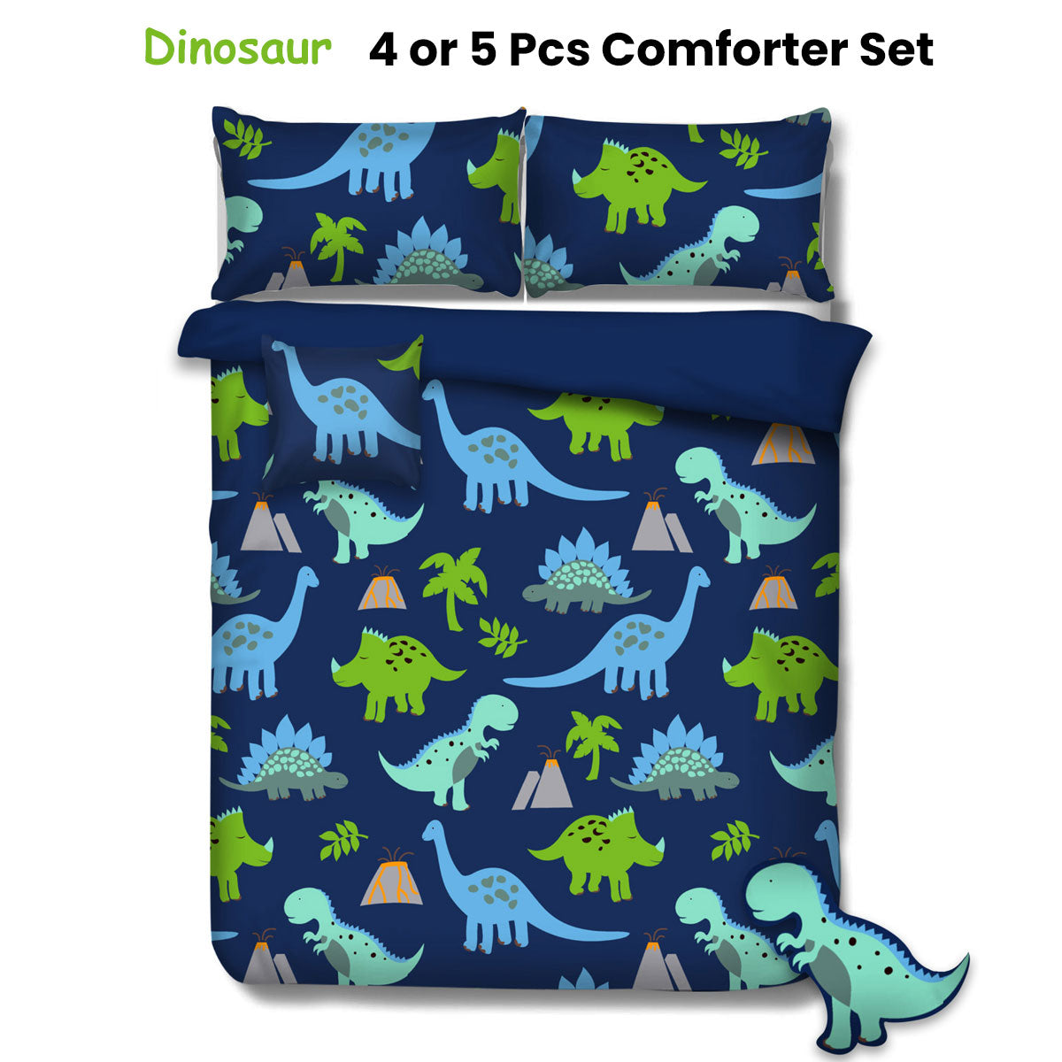 Ramesses Dinosaur Kids Advventure 4 Pcs Comforter Set Single