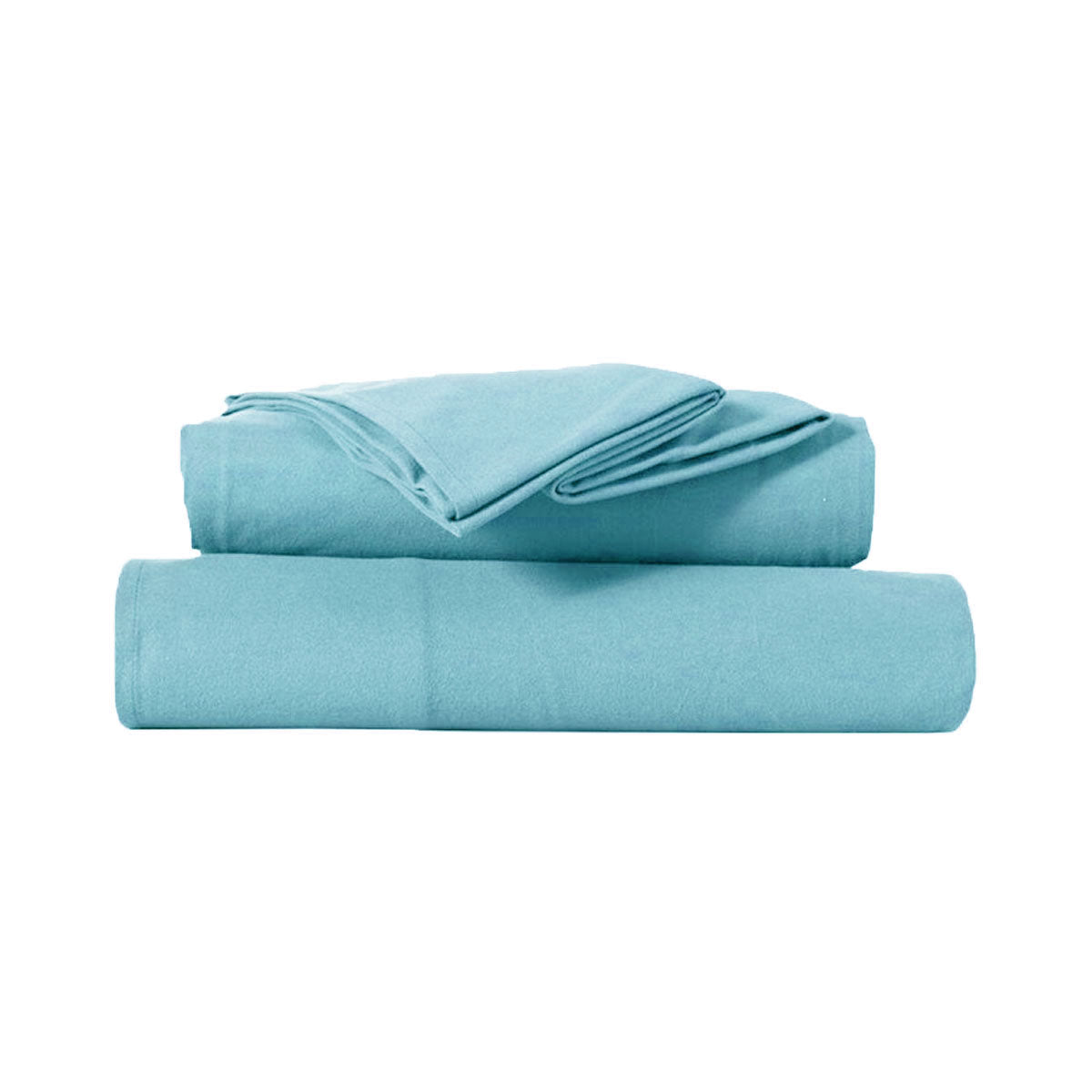 Kingtex Ultra-Soft Micro Flannel Sheet Set 40 cm Wall Aqua King