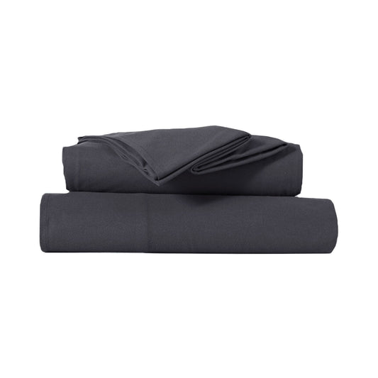 Kingtex Ultra-Soft Micro Flannel Sheet Set 40 cm Wall Charcoal King