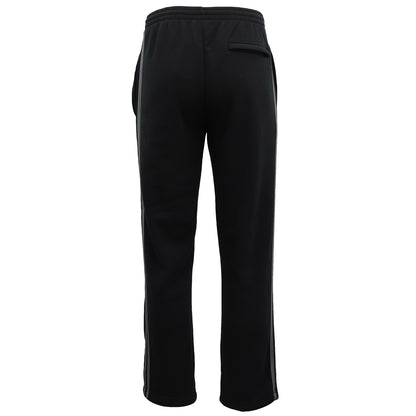 Men's Fleece Casual Sports Track Pants w Zip Pocket Striped Sweat Trousers S-6XL, Black, L