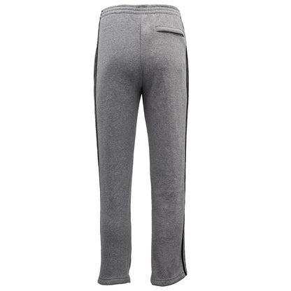 Men's Fleece Casual Sports Track Pants w Zip Pocket Striped Sweat Trousers S-6XL, Dark Grey, L