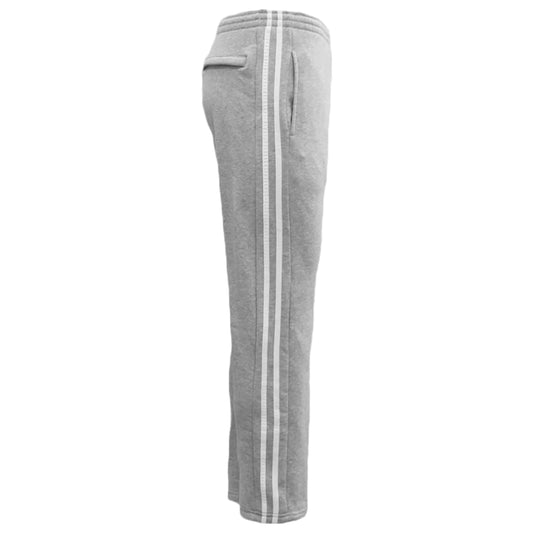 Men's Fleece Casual Sports Track Pants w Zip Pocket Striped Sweat Trousers S-6XL, Light Grey, L