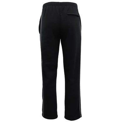 Men's Fleece Casual Sports Track Pants w Zip Pocket Striped Sweat Trousers S-6XL, Black, 5XL