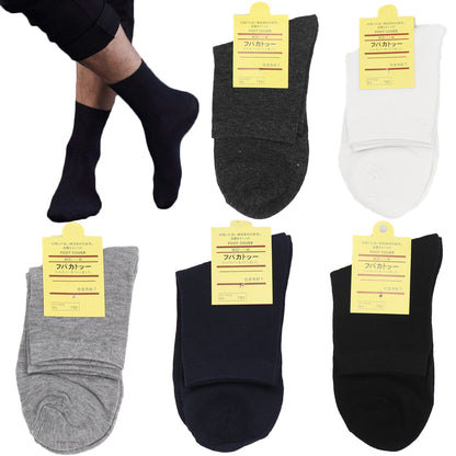 10 Pairs Men's Women's Cotton Breathable Crew Length Socks Work Business Cushion, Navy