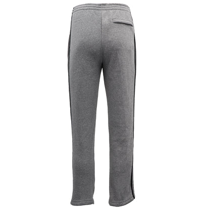 Men's Fleece Casual Sports Track Pants w Zip Pocket Striped Sweat Trousers S-6XL, Black w Grey Stripes, S