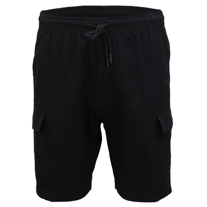 Men's Cargo Shorts 4 Pockets Cascual Work Trousers Active Pants Elastic Waist, Navy, L