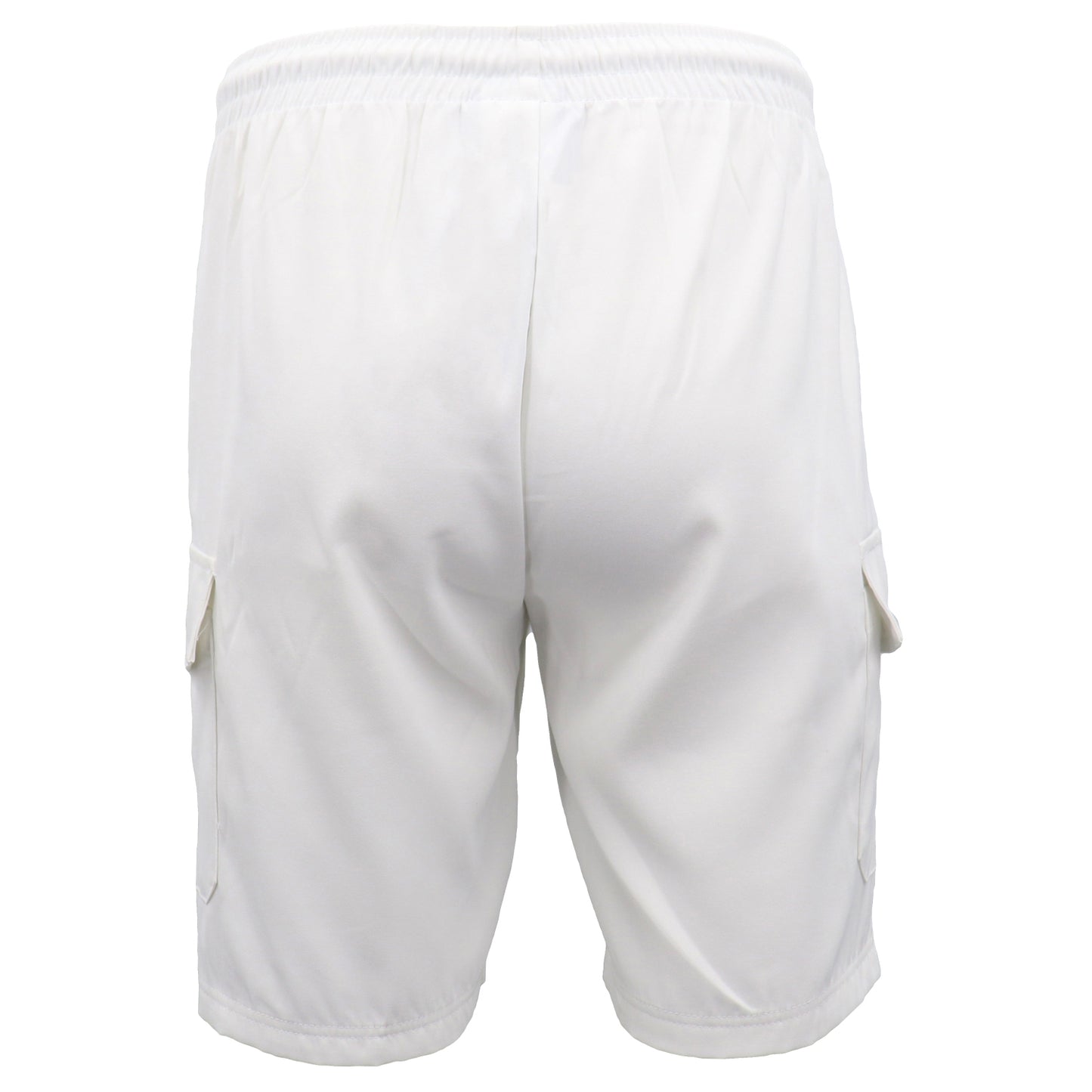 Men's Cargo Shorts 4 Pockets Cascual Work Trousers Active Pants Elastic Waist, White, XL