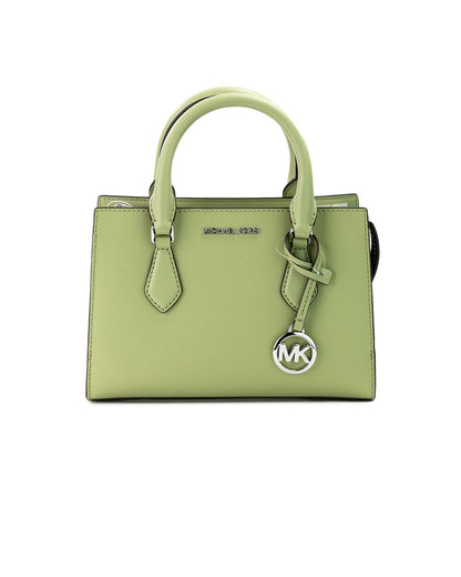 Michael Kors Women's Sheila Small Light Sage Vegan Leather Center Zip Satchel Purse Bag - One Size