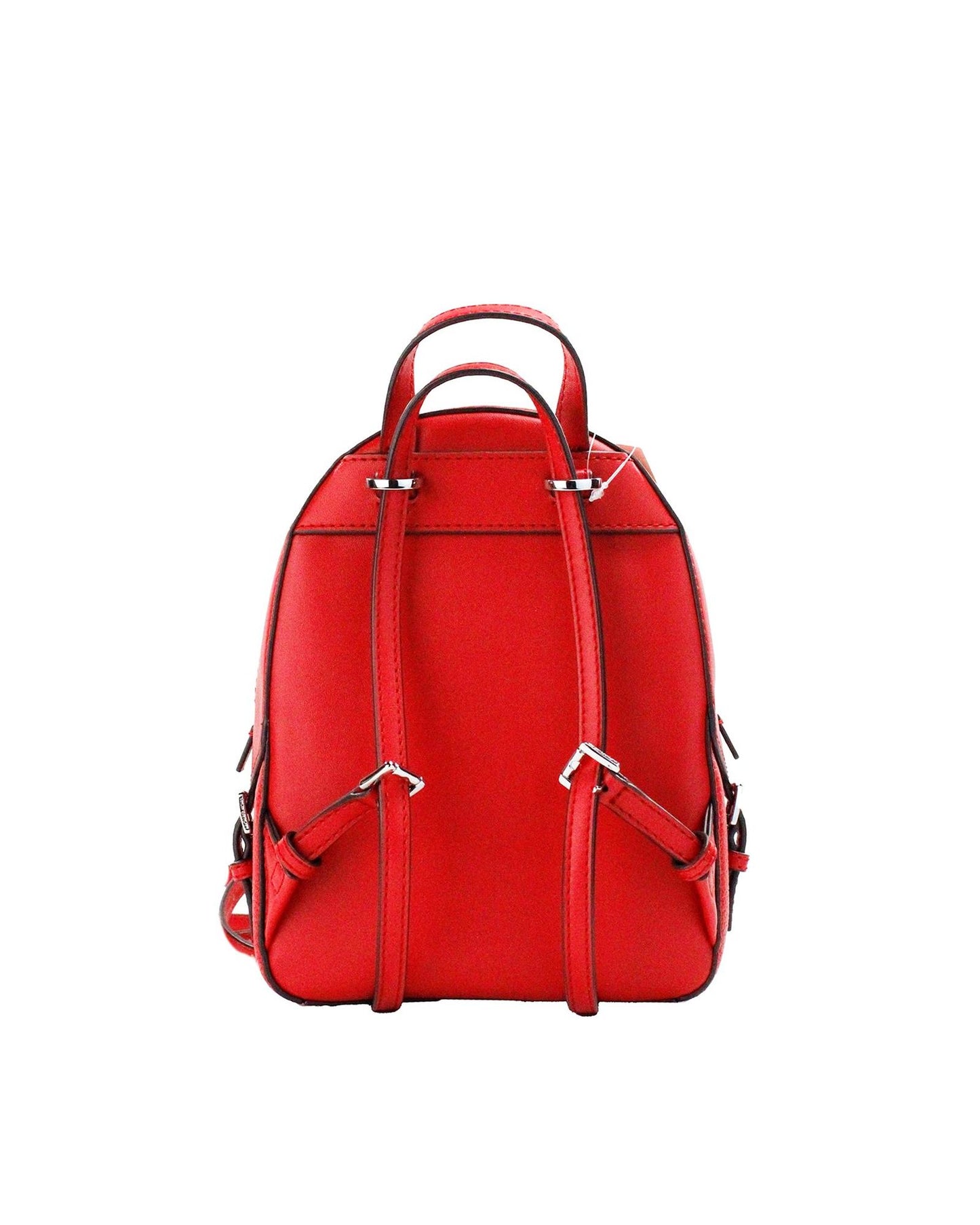 Michael Kors Women's Jaycee Mini XS Bright Red Pebbled Leather Zip Pocket Backpack Bag - One Size