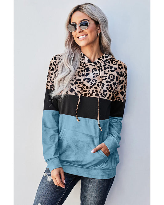 Azura Exchange Leopard Colorblock Hoodie - 2XL