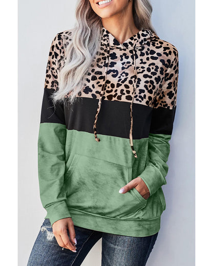 Azura Exchange Leopard Colorblock Hoodie - 2XL