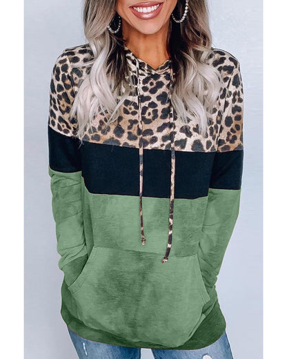 Azura Exchange Leopard Colorblock Hoodie - 2XL