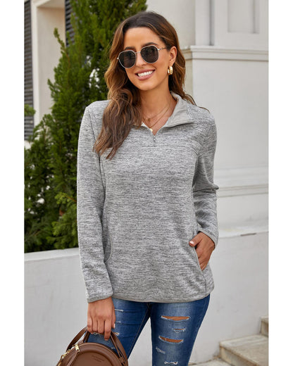 Azura Exchange Quarter Zip Pullover Sweatshirt - L