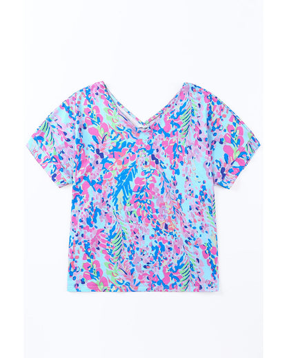 Azura Exchange Floral Print Oversized T-Shirt - L