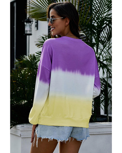 Azura Exchange Color Block Tie Dye Pullover Sweatshirt - M