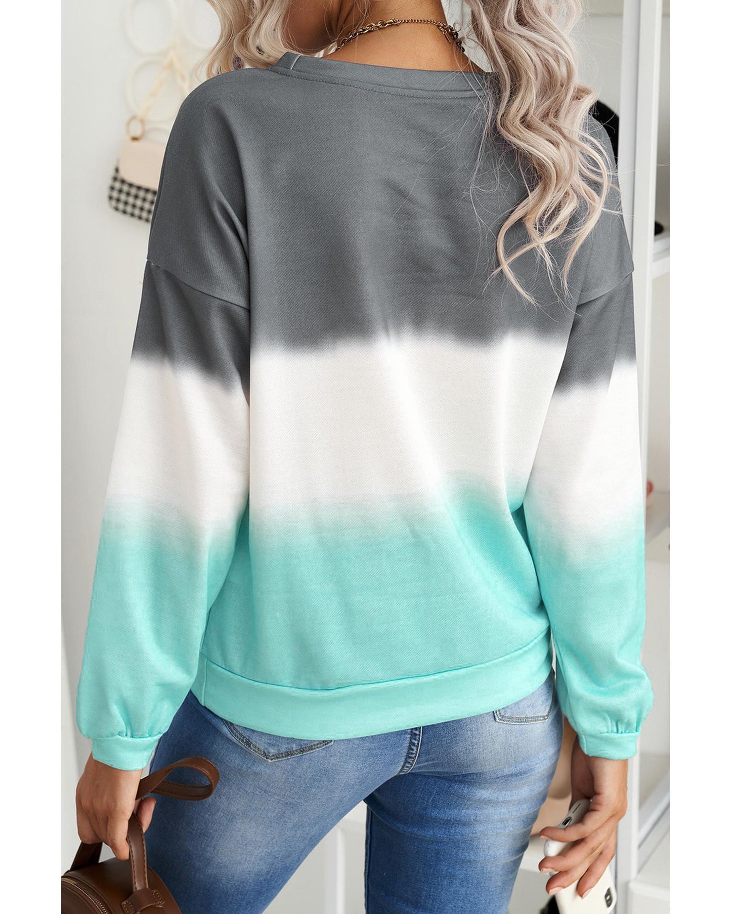 Azura Exchange Color Block Tie Dye Sweatshirt - L