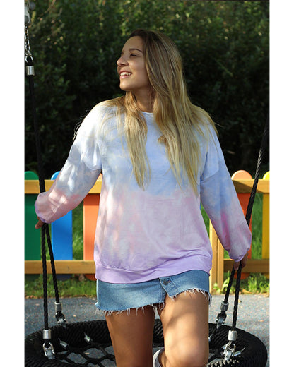 Azura Exchange Color Block Tie Dye Pullover Sweatshirt - 2XL