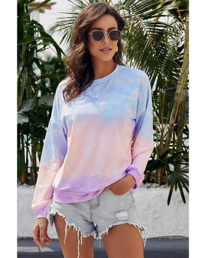 Azura Exchange Color Block Tie Dye Pullover Sweatshirt - L