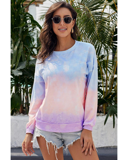 Azura Exchange Color Block Tie Dye Pullover Sweatshirt - M