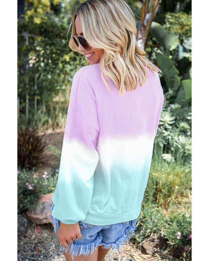 Azura Exchange Color Block Tie Dye Pullover Sweatshirt - S