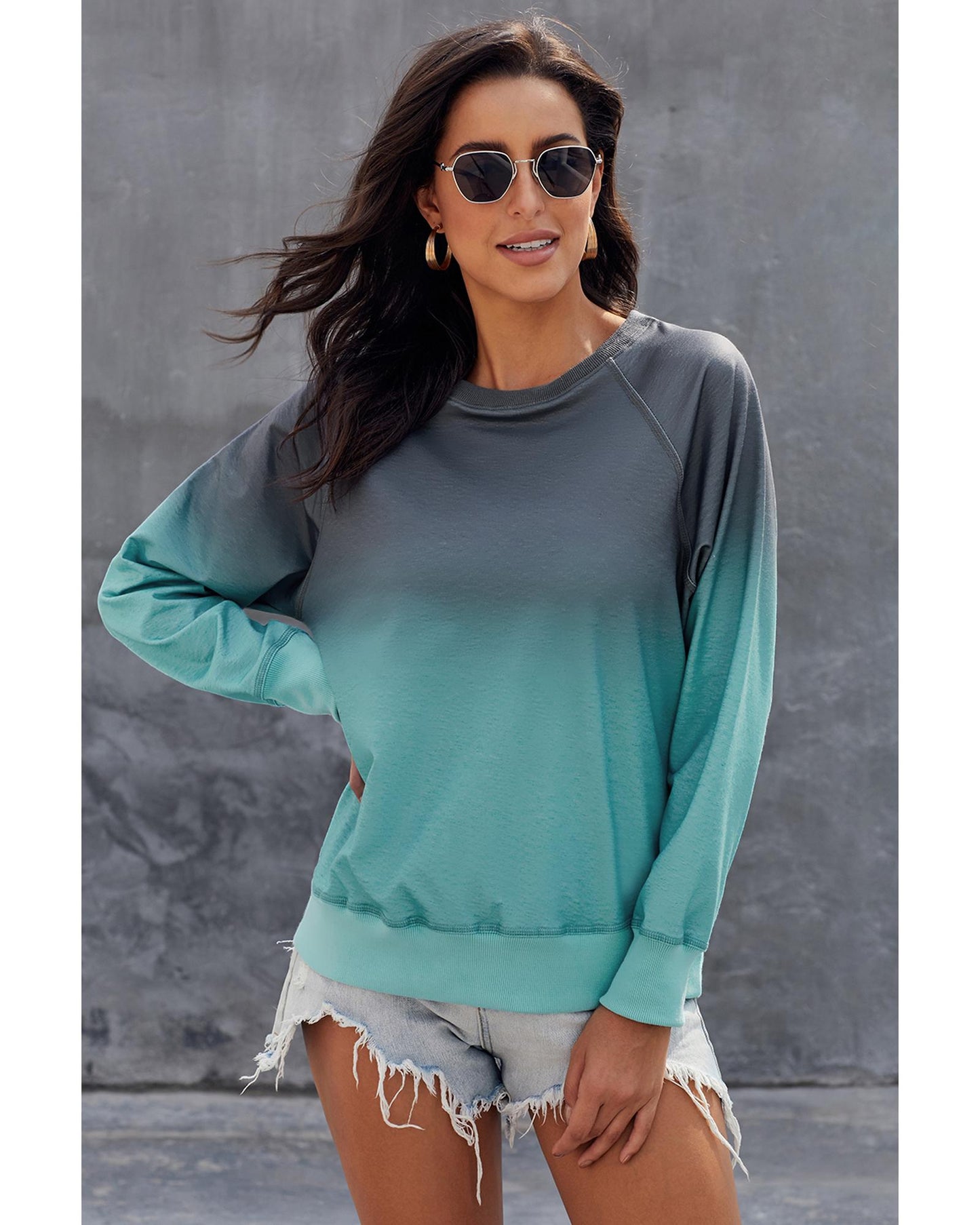 Azura Exchange Crewneck Ombre Long Sleeve Sweatshirt - 2XL