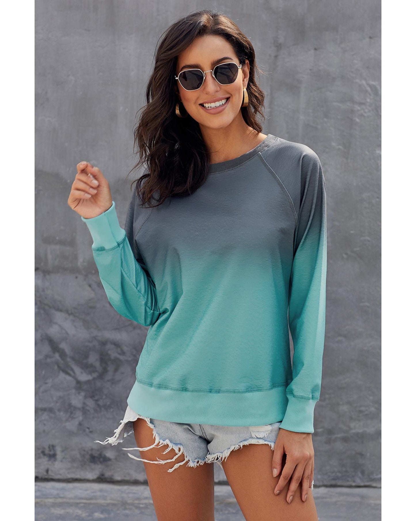 Azura Exchange Crewneck Ombre Long Sleeve Sweatshirt - 2XL