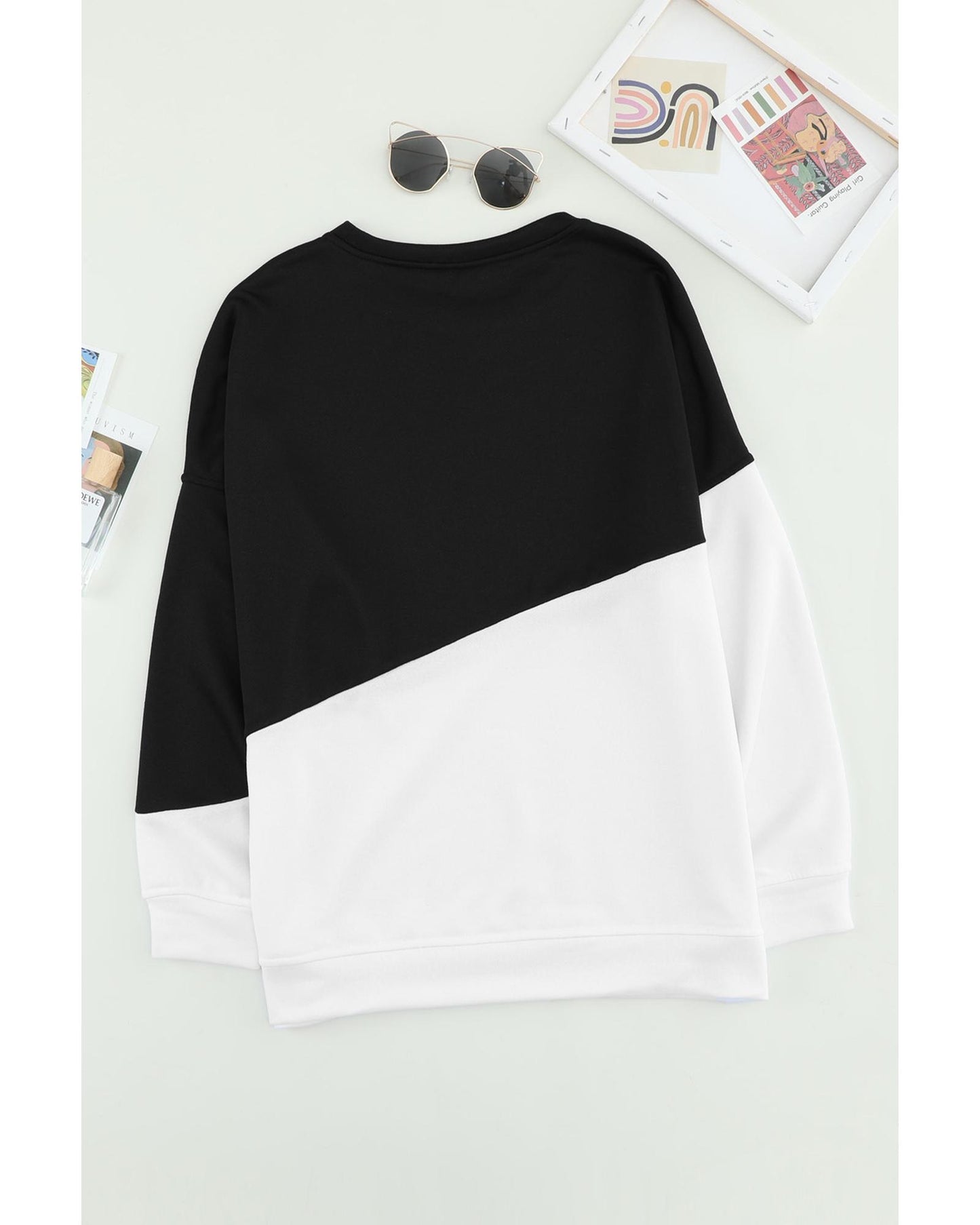 Azura Exchange Patchwork Dropped Shoulder Sweatshirt - M